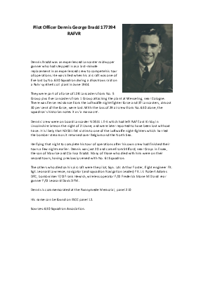 A preview of a PDF biography for Bradd, Dennis George